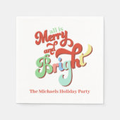 Vrolijk en helder kerstfeest servet (Voorkant)