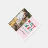 Vrolijk en helder kerstfeest servet (Hoek)