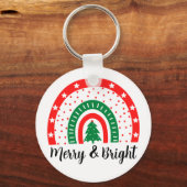 Vrolijk en helder kerstfeest sleutelhanger (Voorkant)