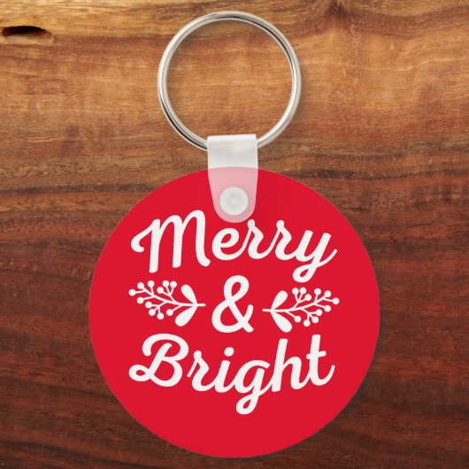 Vrolijk en helder kerstfeest sleutelhanger (Voorkant)