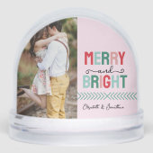 Vrolijk en helder kerstfeest sneeuwbol (Voorkant)