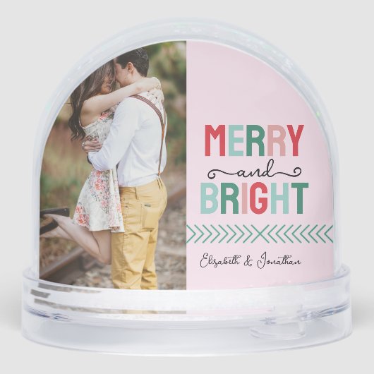 Vrolijk en helder kerstfeest sneeuwbol (Achterkant)