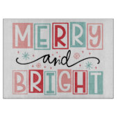 Vrolijk en helder kerstfeest snijplank (Voorkant)