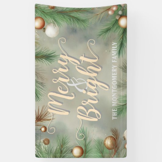 Vrolijk en helder kerstfeest spandoek (Verticaal)