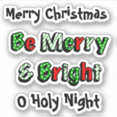 Vrolijk en helder kerstfeest sticker (Voorkant)