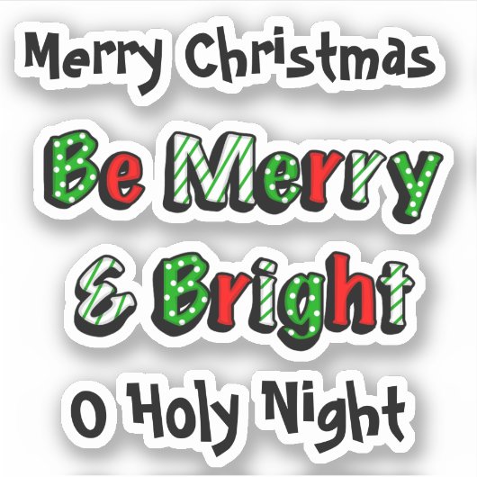 Vrolijk en helder kerstfeest sticker (Voorkant)