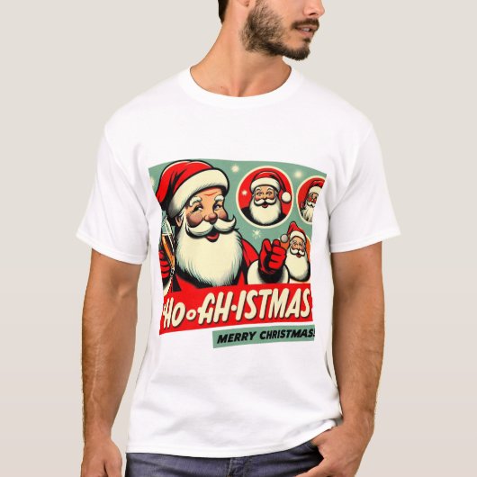 Vrolijk en helder kerstfeest t-shirt (Voorkant)