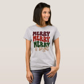 Vrolijk en helder kerstfeest t-shirt (Voorkant volledig)