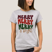 Vrolijk en helder kerstfeest t-shirt (Voorkant)
