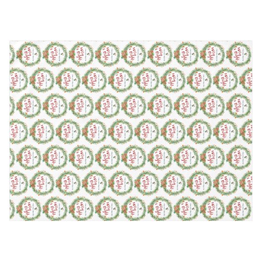 Vrolijk en helder kerstfeest tafelkleed (Voorkant (Horizontaal))