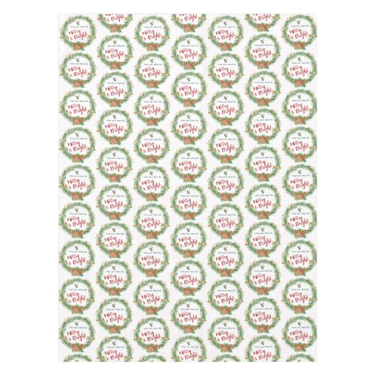 Vrolijk en helder kerstfeest tafelkleed (Voorkant)