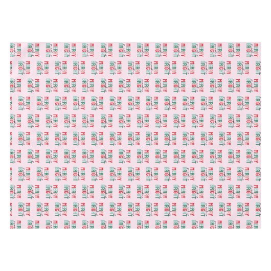 Vrolijk en helder kerstfeest tafelkleed (Voorkant (Horizontaal))