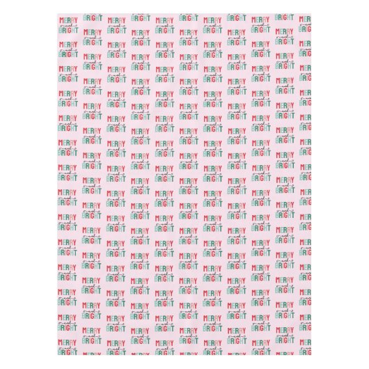 Vrolijk en helder kerstfeest tafelkleed (Voorkant)