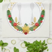 Vrolijk en helder kerstfeest theedoek (Gevouwen)