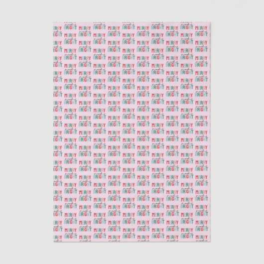 Vrolijk en helder kerstfeest tissuepapier (Voorkant)