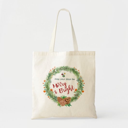 Vrolijk en helder kerstfeest tote bag (Voorkant)