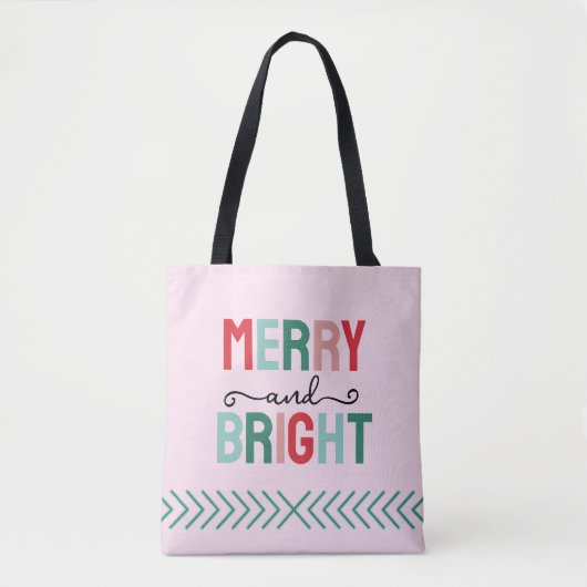 Vrolijk en helder kerstfeest tote bag (Voorkant)