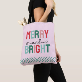 Vrolijk en helder kerstfeest tote bag