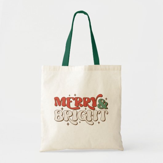 Vrolijk en helder kerstfeest tote bag (Voorkant)