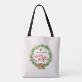 Vrolijk en helder kerstfeest tote bag (Achterkant)