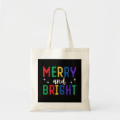 Vrolijk en helder kerstfeest tote bag (Voorkant)