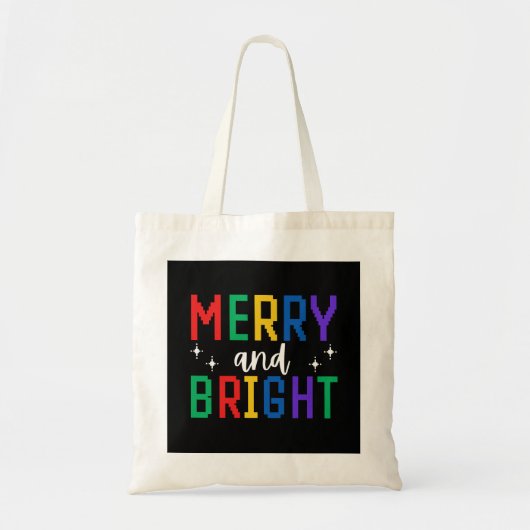 Vrolijk en helder kerstfeest tote bag (Voorkant)