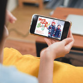 Vrolijk en helder kerstfeest twee foto's feestdagenkaart