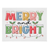 Vrolijk en helder kerstfeest typografie perfect poster (Voorkant)
