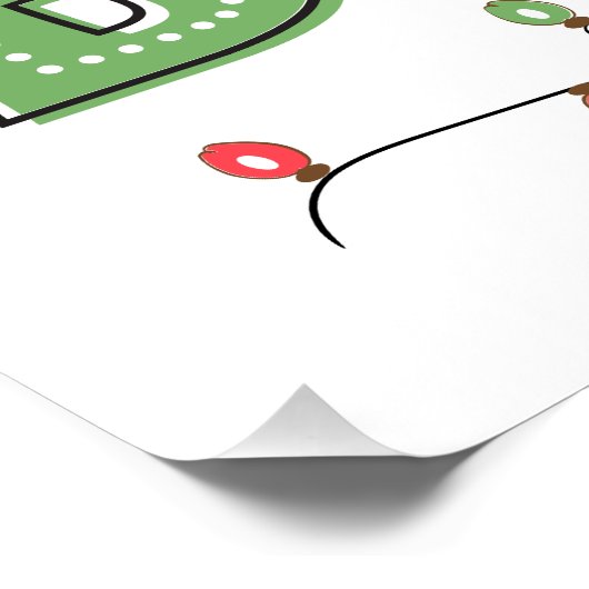 Vrolijk en helder kerstfeest typografie perfect poster (Hoek)