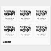 Vrolijk en helder kerstfeest vierkante sticker (Vel)