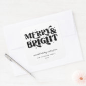 Vrolijk en helder kerstfeest vierkante sticker (Envelop)