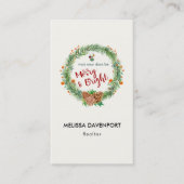 Vrolijk en helder kerstfeest visitekaartje (Voorkant)