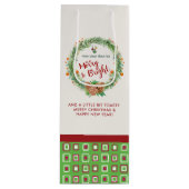 Vrolijk en helder kerstfeest wijn cadeautas (Voorkant)