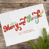 Vrolijk en helder kerstgebruik groot cadeauzakje