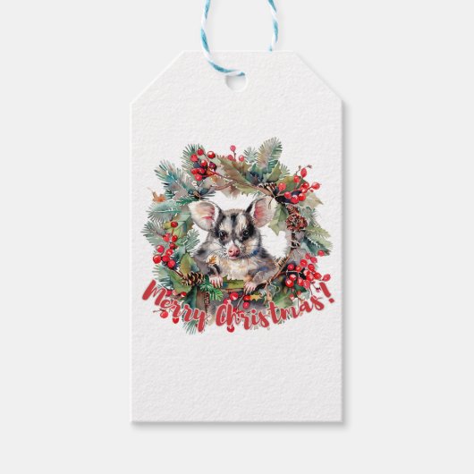 Vrolijk en helder kerstgenot. Christmas. Cadeaulabel (Voorkant)