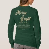Vrolijk en helder kerstgoud beige script groen t-shirt (Achterkant)