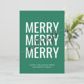 Vrolijk en helder kerstgroen gevarieerd feest feestdagenkaart (Staand voorkant)