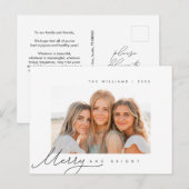 Vrolijk en helder, kerstgroet, familiefoto briefkaart (Voorkant / Achterkant)