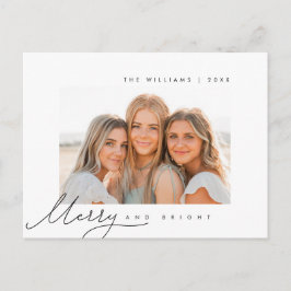 Vrolijk en helder, kerstgroet, familiefoto briefkaart