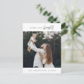 Vrolijk en helder, kerstgroet, familiefoto briefkaart (Staand voorkant)