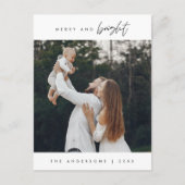 Vrolijk en helder, kerstgroet, familiefoto briefkaart (Voorkant)