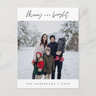 Vrolijk en helder, kerstgroet, familiefoto briefkaart