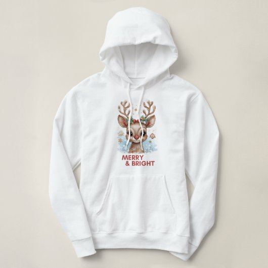 Vrolijk en helder kersthoodie hoodie (Design voorkant)