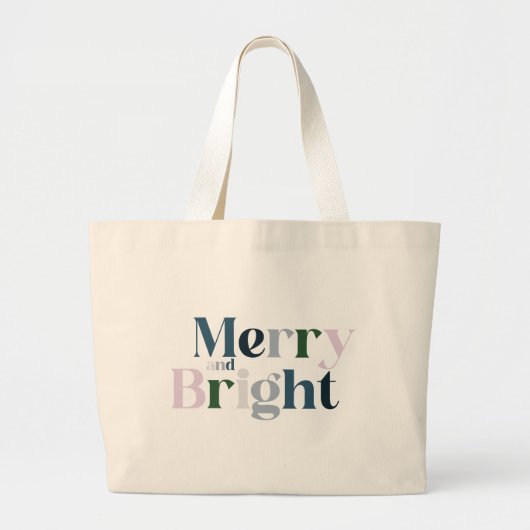 Vrolijk en helder kerstinkopen grote tote bag (Voorkant)