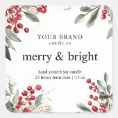 Vrolijk en helder kerstkaars Sticker (Voorkant)