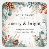 Vrolijk en helder kerstkaars Sticker (Voorkant)