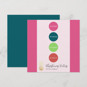 Vrolijk en helder kerstkleurenpalet kaart
