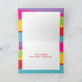 Vrolijk en helder kerstkleurig geluid feestdagen kaart (Binnen)