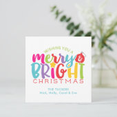 Vrolijk en helder kerstkleurig geluid feestdagenkaart (Staand voorkant)