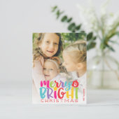 Vrolijk en helder kerstkleurig geluid feestdagenkaart (Staand voorkant)